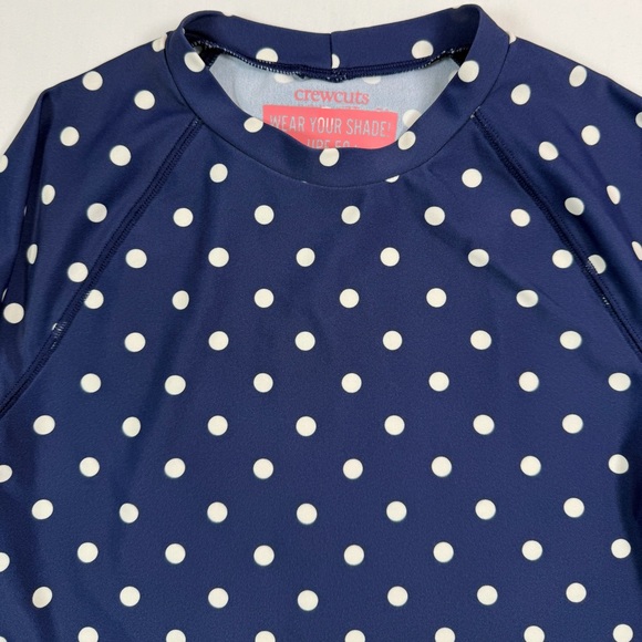 CREWCUTS Girls' Navy Blue Polka Dot Printed Rash Guard with UPF 50+ Size‎ 8 - Picture 5 of 7